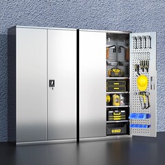 ステンレス鋼ツールキャビネットワークスショップロック可能なツールボックスハードウェア肥厚収納キャビネット工場ヘビーデューティステンレス鋼ツールカート