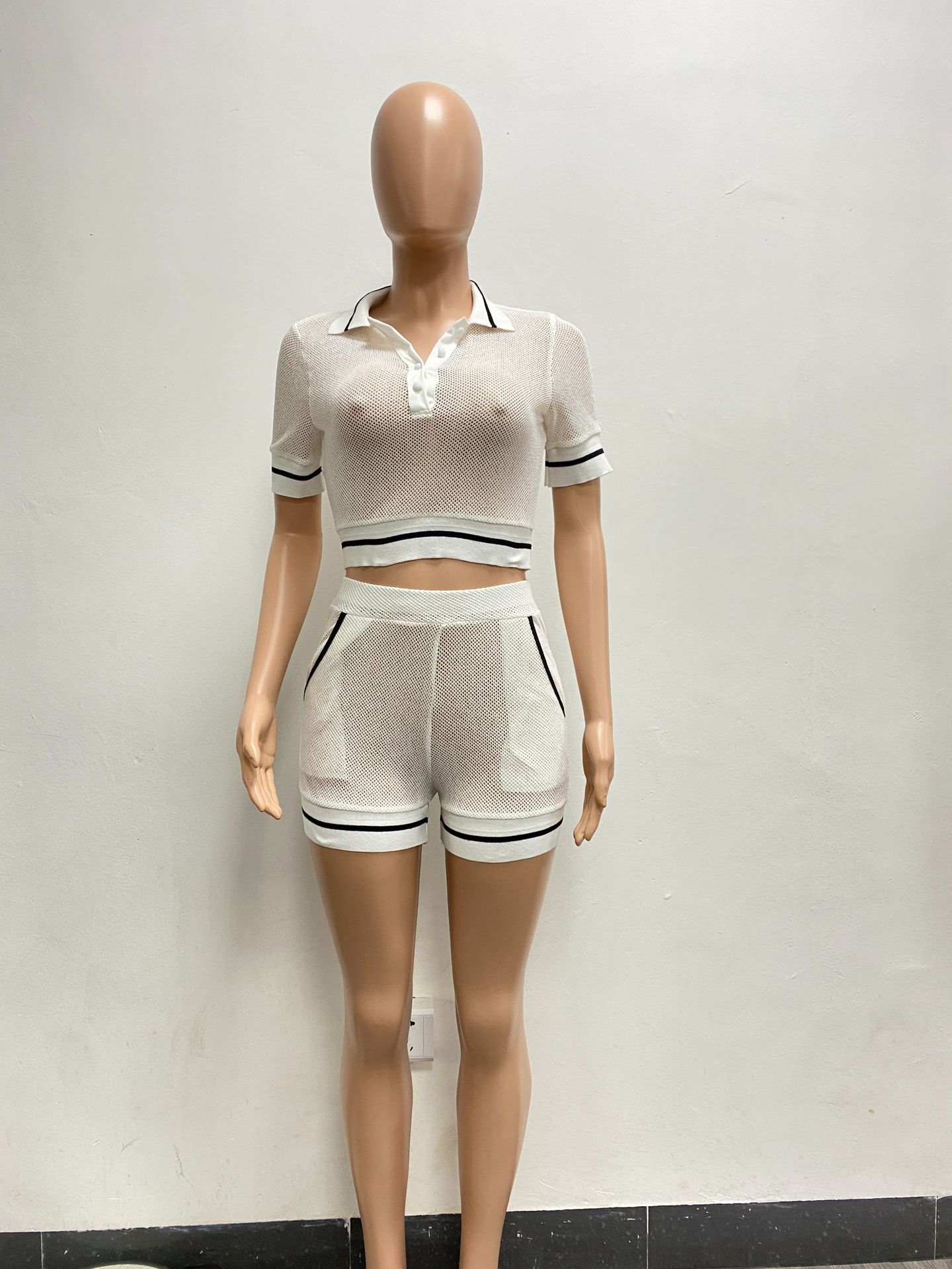 420g Weight Short Sleeve Sleeve Length Spandex, Polyester Fabric Type Pant Co-ord Set Sets Type 2 Pieces Set Quantity Daily Occasion V Neck Neckline Slim Fit Type Solid Color Pattern Summer Season Women's Gender Simple Style Style Daily Women's Simple Style Solid Color Spandex Polyester Pant Co-ord Set Shorts Sets 11