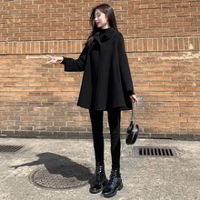 2025秋冬季新款双面羊绒大衣女短款斗篷款显瘦小个子羊毛呢外套女