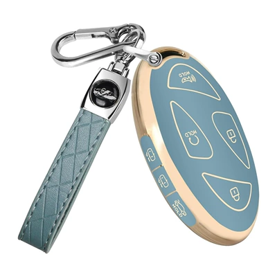 Hyndai Smart 5-7 Key GrandeurGN7 | Car key bag - bagged-modern-l-gold-edge-7-key-gray