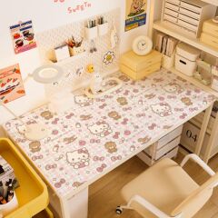 ハローキティのケイティの皮のテーブルのマットのかわいい漫画の女子学生の本の机のマットのオフィスコンピュータのテーブルクロスは代行を代行します。