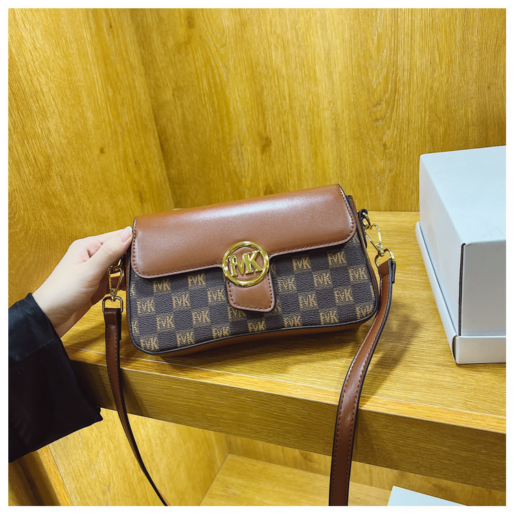 Borsa a tracolla Nicchia di personalità Nuova borsa a tracolla abbinata a colori con stampa retrò di alta qualità Borsa da donna per pendolarismo quotidiano_voghion.com