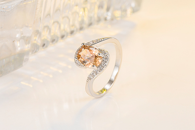 Fashion Geometric Copper Rings Plating Zircon Copper Rings