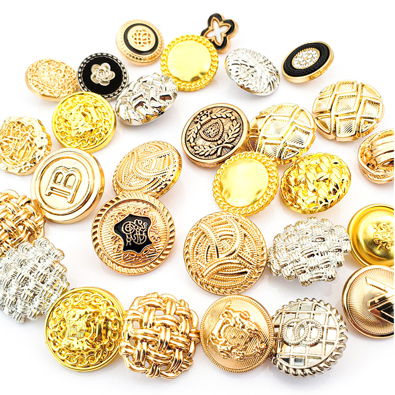 时尚土金色高脚手缝金属纽扣大衣风衣外套纽扣15MM--25MM扣子批发