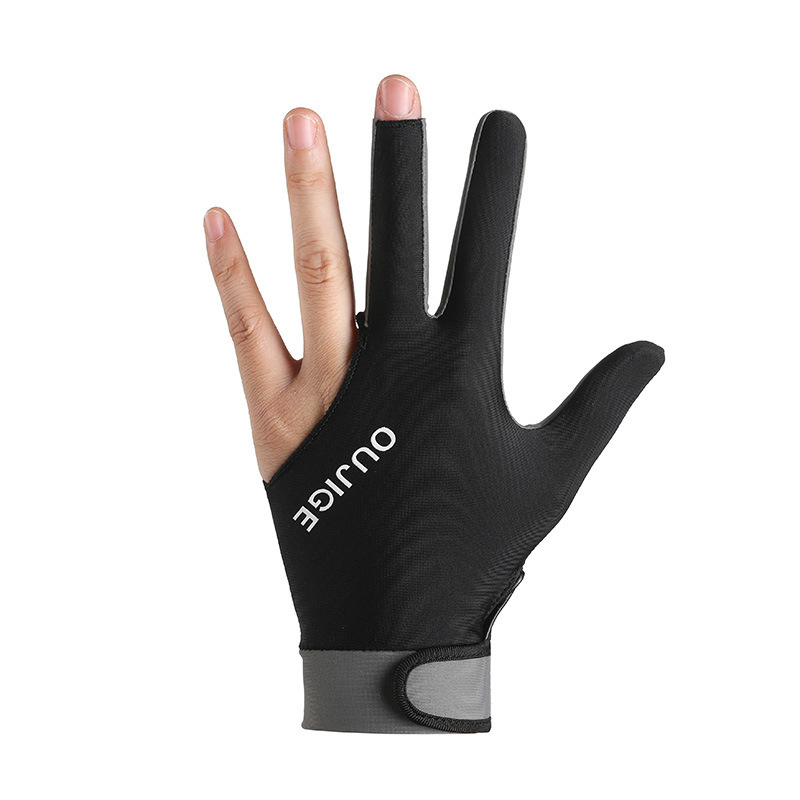 Guantes de billar con tres dedos espesados con una sola superficie de malla transpirable, absorbente de sudor, deshumidificante, antideslizante y resistente al desgaste, guantes de dedos delgados