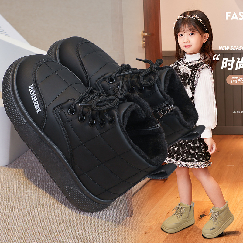 Botas de niñas 2025 invierno nuevo niño botas de algodón de nieve botas calientes para niños botas Martin