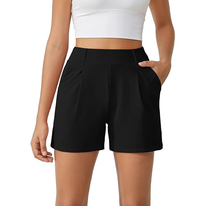 2025 Amazon Cross-Border Women's Shorts, Fashionable High-Waisted Casual Versatile Summer Shorts with Pockets for Fitness, Sports, and Yoga