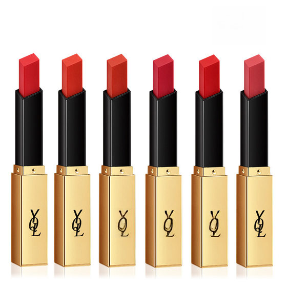 Live broadcast thin tube matte moisturizing small gold lipstick six-color retro red choking pepper tomato