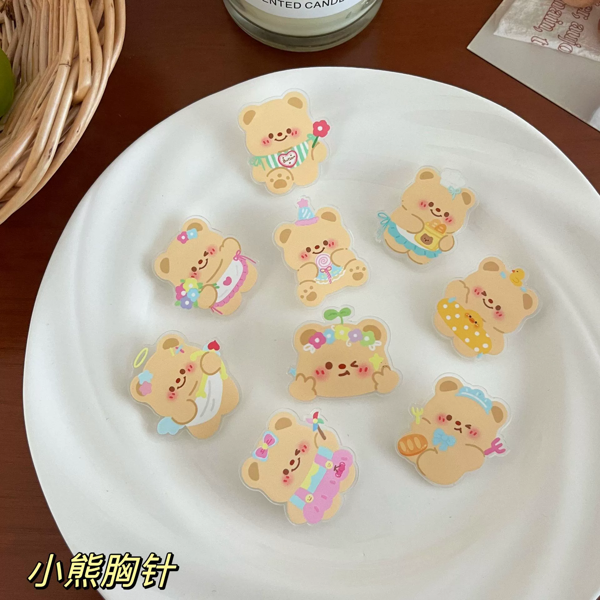 Брошь Масло медведь новый INS милый мультфильм булавка акриловый значок оптовый ювелирный киоск