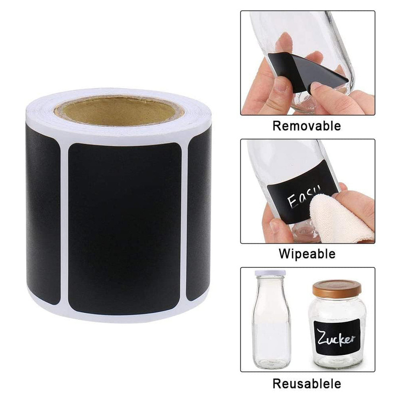 PVC 120 sheets removable writing blackboard label waterproof reusable black stickers furniture kitchen supplies
