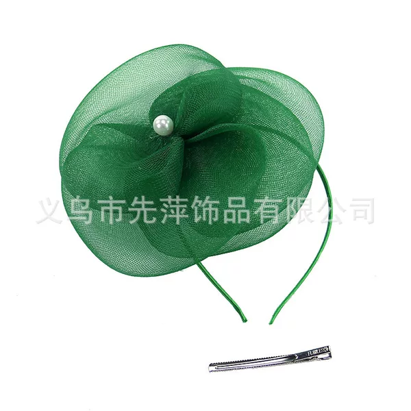 Amazon New Style Topper Hat Retro Beautiful Headwear Hair Accessories Mesh Party Performance Topper Hat Hair Hoop Headwear Women
