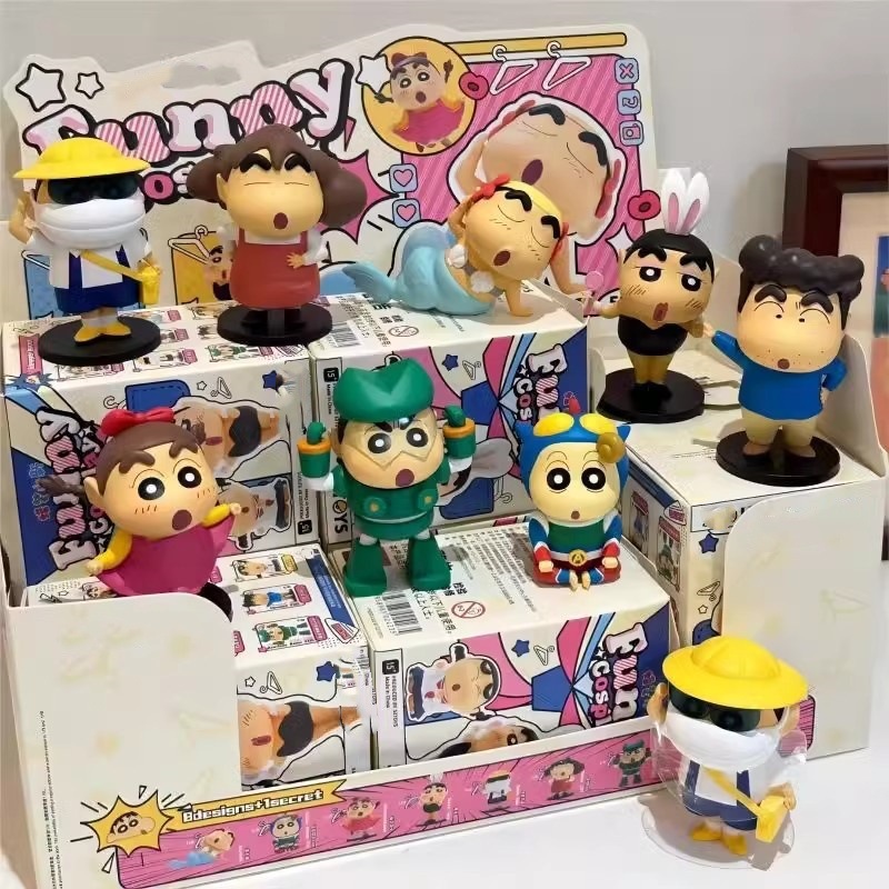 Figura sorpresa de Crayon Shin-chan serie Cos, muñeco coleccionable divertido de edición limitada, regalo de cumpleaños original