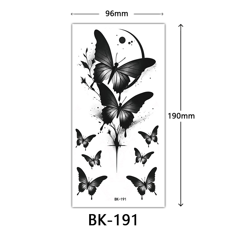 Tatuaje Temporal de Flores Boceto de Papel de Transferencia al Agua, Impresión por Transferencia de Agua, para Cuerpo image 197