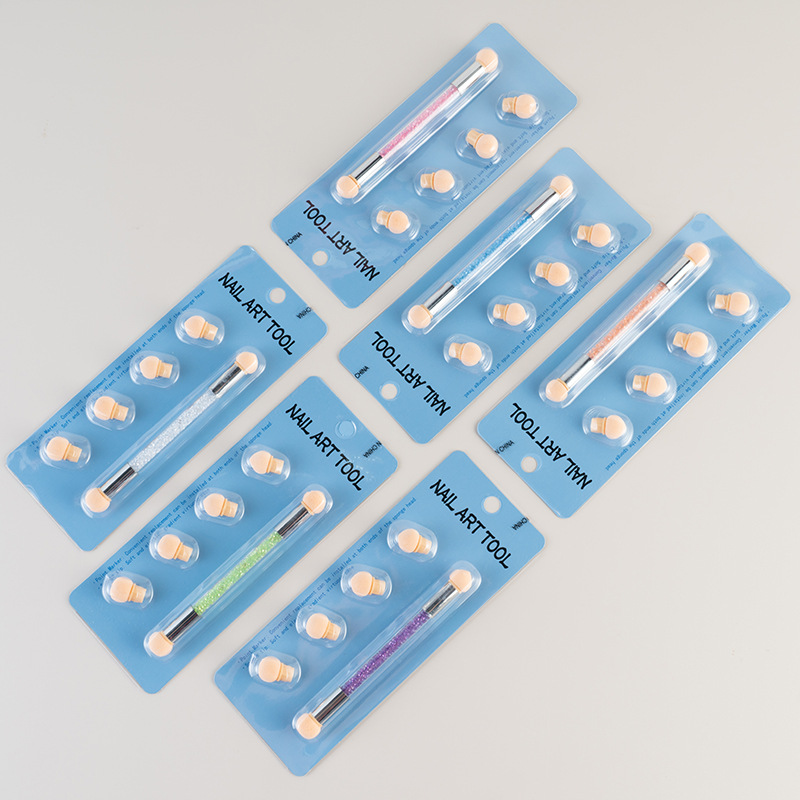 Nail Art acuarela esponja pluma en flor gradiente de doble cabeza uñas arte pluma traje sello pluma fábrica transfronteriza herramientas de arte de uñas