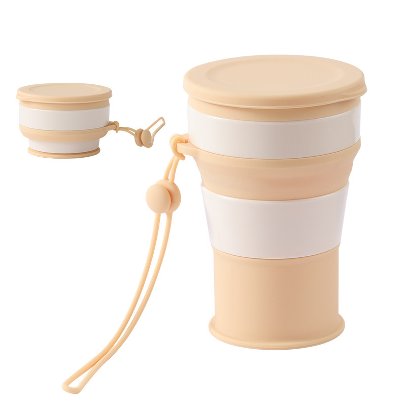 Taza de agua plegable viaje portátil taza de café portátil taza de compresión de campamento al aire libre taza de silicona retráctil