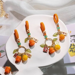 New Persimmon Ruyi Phone Pendant Heavy Craft Phone Chain Persimmon Phone Case Pendant Keychain Anti-Loss