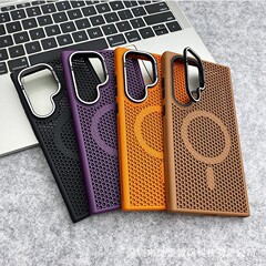 Samsung S25Ultra 携帯電話冷却磁気電話ケース S24 クリエイティブレンズホルダー S23 落下防止 PC ケースに適しています。