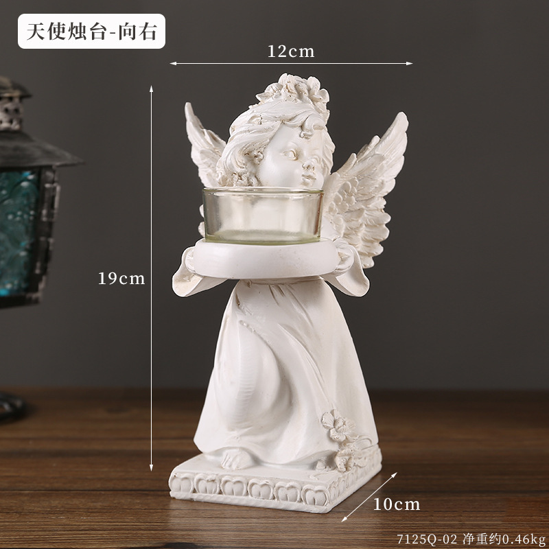 Emperatorio europeo retro Angel adornos estadounidenses resina yeso escultura Angel Girl decoración de mesa