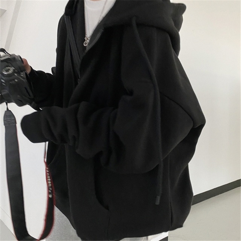 무거운 260G 물고기 규모 새로운 느슨한 오버 사이즈 스웨터 카디건 지퍼 커플 코트 여성의 새로운 이른 봄과 가을