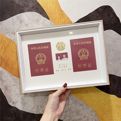 結婚式のフォトフレーム、証明書、記念日登録写真、結婚証明書、クリエイティブなカップルギフト、結婚証明書、証明書テーブル