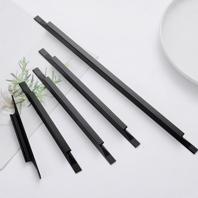 96mm-1米長拉手大衣櫃櫃門把手簡約抽屜柜子黑色金色長拉手