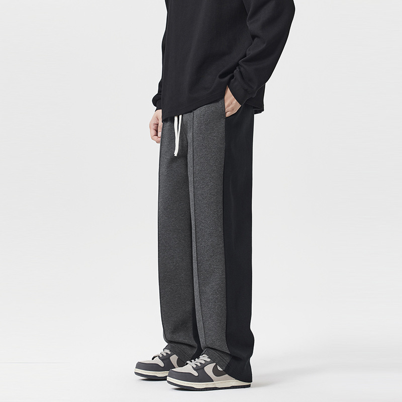 Nuevos pantalones pesados de estilo masculino estilo de moda casual diseño de pantalones de dos colores sueltos pantalones deportivos rectos versátiles