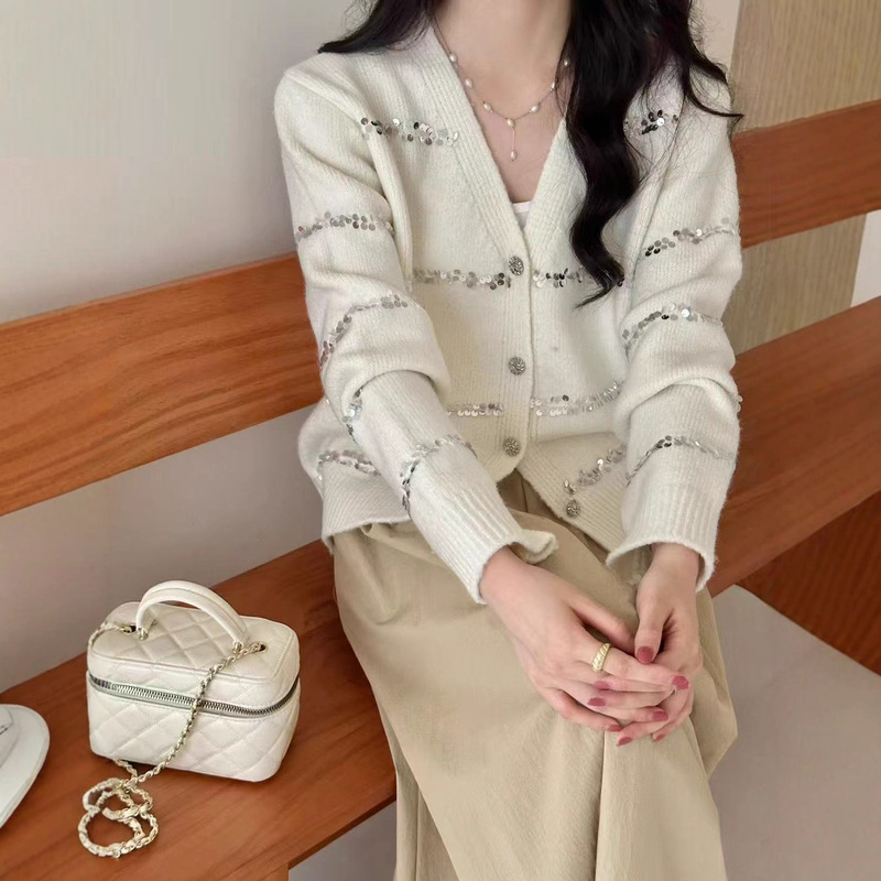 2025秋冬新款减龄小香风针织开衫重磅显瘦显白毛衣女日韩百搭宽松|undefined