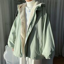 羊羔毛外套女ins秋冬新款韩版宽松工装港风学生日系棉衣加绒加厚