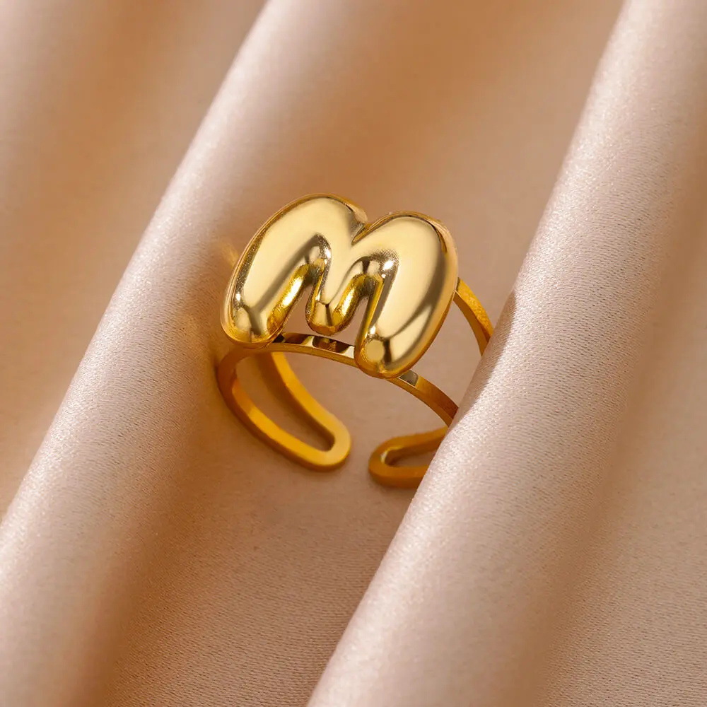 9g Weight 0.03µm-0.05µm Gold Plating Thickness PVD Coated Gold Plating Process Real Gold Plated Plating Material Stone-Free Inlay Material Open Rings Classification 1 Piece Quantity Casual, Daily Occasion 304 Stainless Steel Material Letter Pattern All Seasons Season Unisex Gender Simple Style Style Waterproof Non Tarnish, Plating Craft PVD Coated Real Gold Plated Letter 304 Stainless Steel Simple Style Waterproof Non Tarnish Open Rings 6