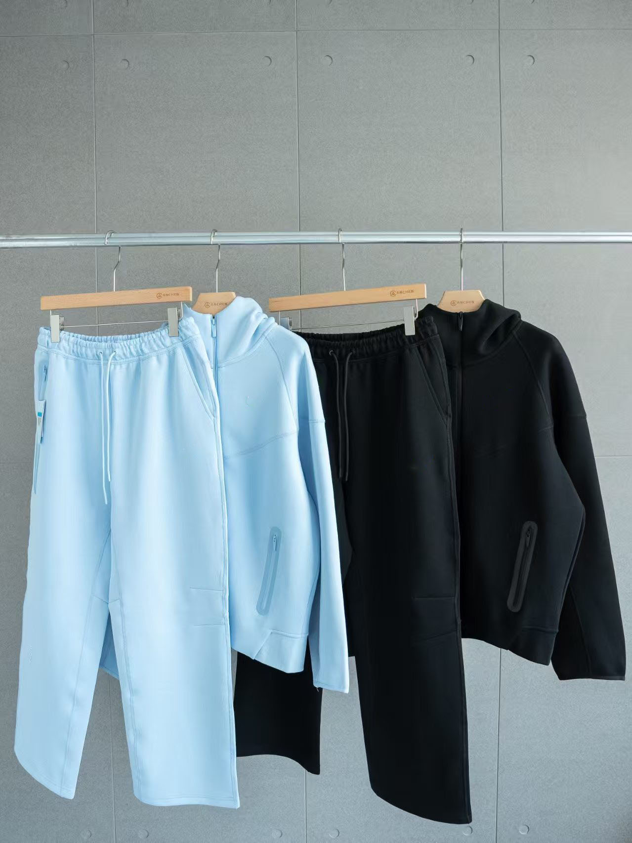 24 años de primavera y otoño nuevos deportes casuales capa de aire chaqueta encapuchada chaqueta y pantalones 454 y 461 conjunto