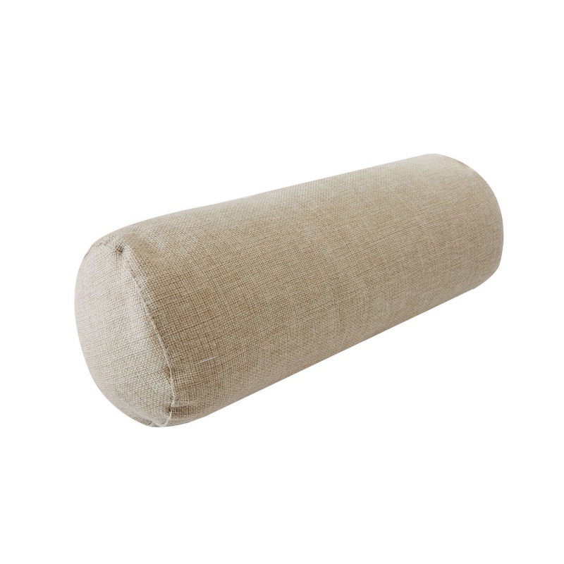 Yoga Pillow Linen Cylindrical Multi-function Pillow Beauty Bed Pillow Sofa Pillow Round Car Long Waist Support Removable and Washable Cross-Border