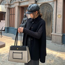 2024时尚披肩斗篷双面羊绒大衣新款高级感百搭羊毛呢外套女小香风