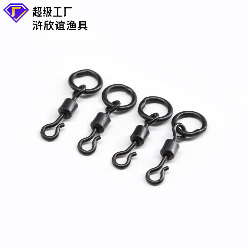 欧钓渔具小配件carp fishing垂钓用品无光黑连接器八字环哑光转环