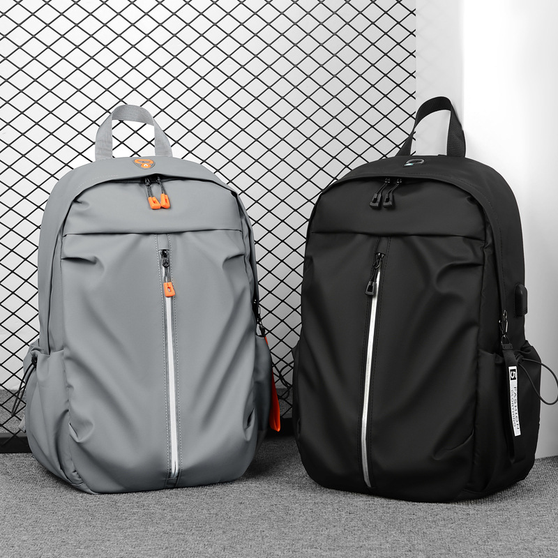 2024 New Trendy Large Capacity Dual Shoulder Bag UBS Multifunction with Reflective Strips 17-inch Laptop Notebook Bag