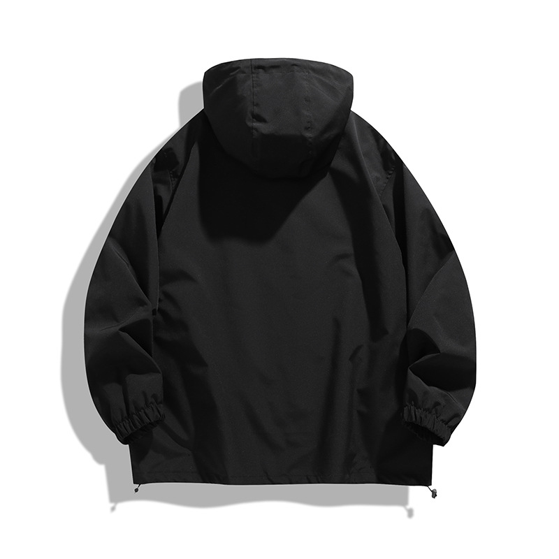 Giacca da uomo autunno nuova alla moda con cappuccio da lavoro casual larga impermeabile traspirante coppia all'aperto_voghion.com