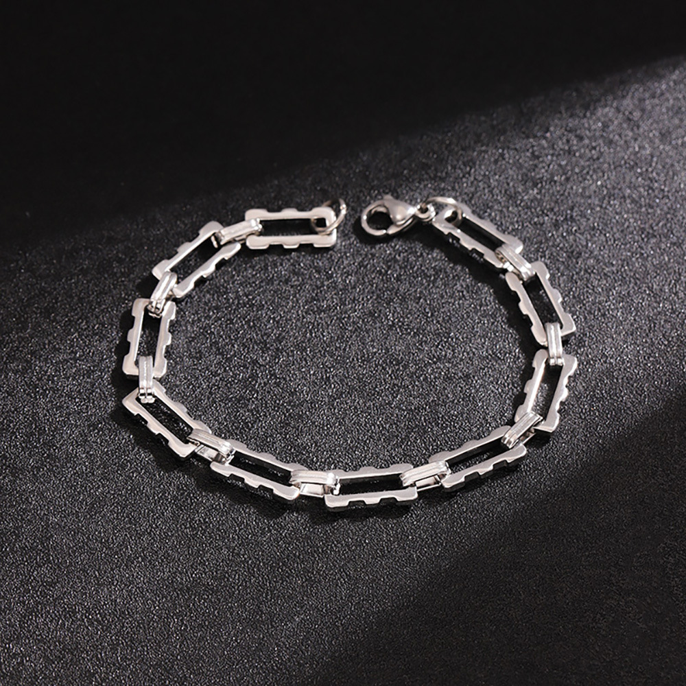 fashionable geometric men's brand trend bracelet stainless steel