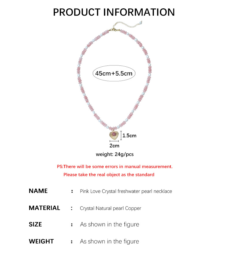 Fashion Heart Shape Pearl Copper Pendant Necklace 1 Piece