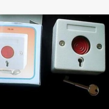 68紧急报警按钮消防按钮开关嵌入式方型按钮金属钥匙