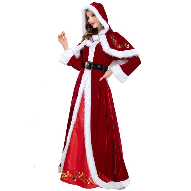 外国貿易 クリスマス衣装 大人女性 高齢者向け 欧米サイズ展開 クロスボーダー レッドドレス クリスマス公演衣装|undefined