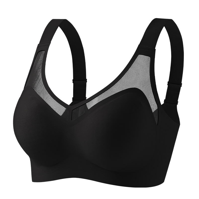 Verano delgado tamaño de malla de jalea ropa interior damas reunidas sin marcas sin anillo de acero bra anti-caída bra de soporte superior