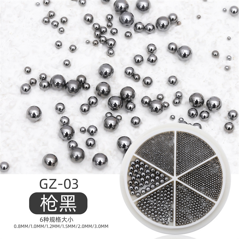 Joyería de uñas de perlas 2023 nuevos accesorios de decoración de uñas popular en línea redonda accesorios tridimensionales cuentas