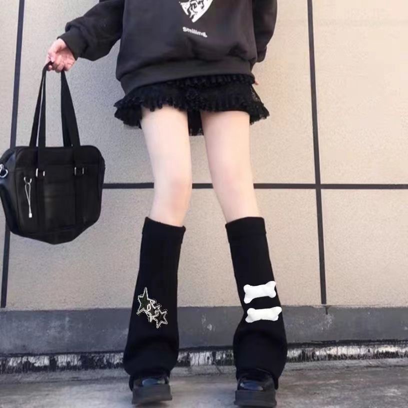 Cultura asiática chica caliente pierna cubierta y2g estrella casera hueso grande elemento pierna delgada JK punto pila pierna ancha Calcetines