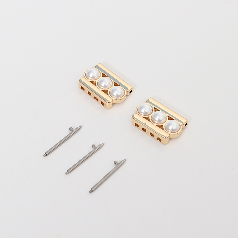 Phong cách đính cườm ngọc trai-Vàng / Giao diện 18mm (kèm kim tháo nhanh)