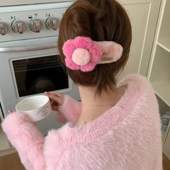 かわいい毛の花のヘアピンの女性の後頭部のクリップの大きいサイズのヘアピン