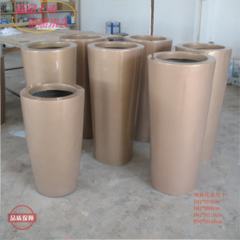 FRP combinado maceta de flores centro comercial hotel cafetería comercial belleza combinación contenedor de maceta de flores de fibra de vidrio