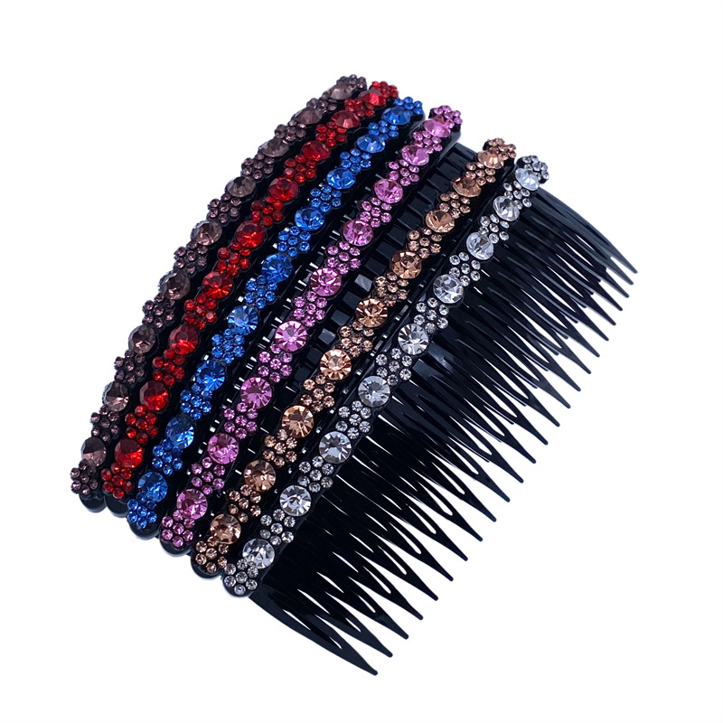 Mujeres grandes diamantes negros una variedad de peines de cabello ciruela corbata pein enchufe de cabello supermercado 2 yuan tienda de joyas para el cabello