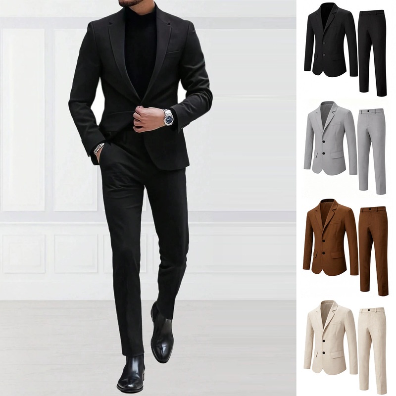 2026 Foreign Trade Cross-Border European and American Men's Formal Wear Professional Business Suit Banquet Wedding Groomsman Suit Men 031