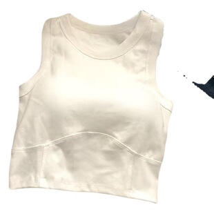Sports Sleeveless Vest Women's Inner Wearing Outer Wearing Beautiful Back Wide Shoulder Base Wrapping Chest with Chest Pad One-piece Cup Strapless Top