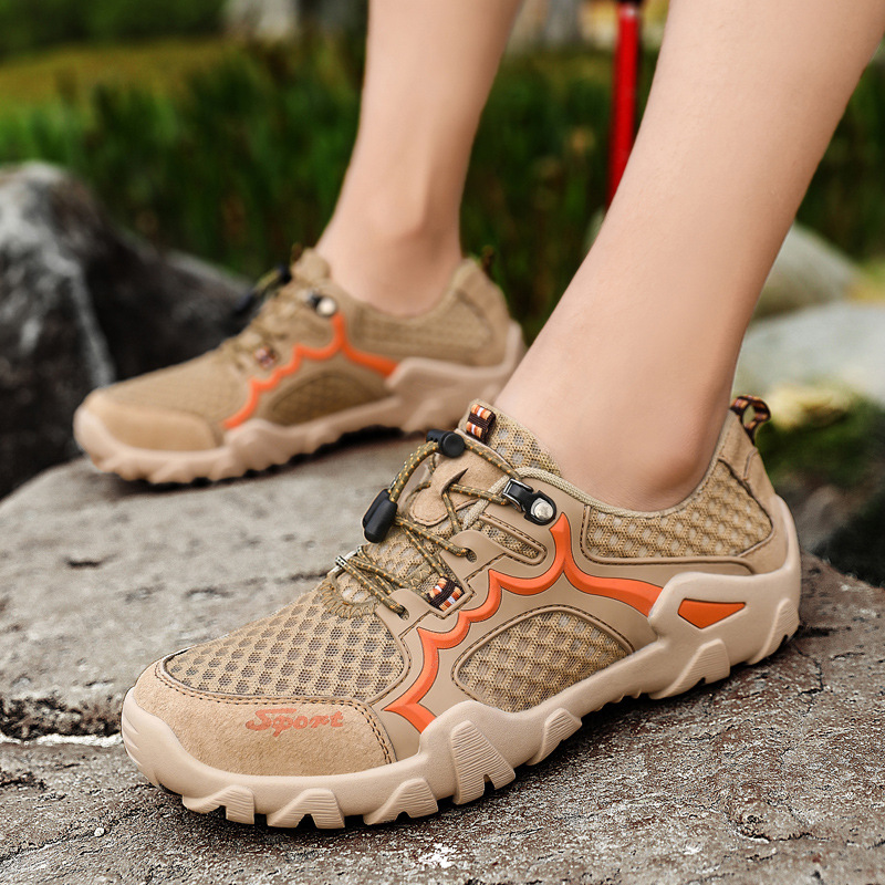 Cross-Border Summer New Mesh Men's Shoes Sports Casual Shoes Mesh Soft Sole Mountaineering Outdoor Lightweight Mesh River Tracing Shoes