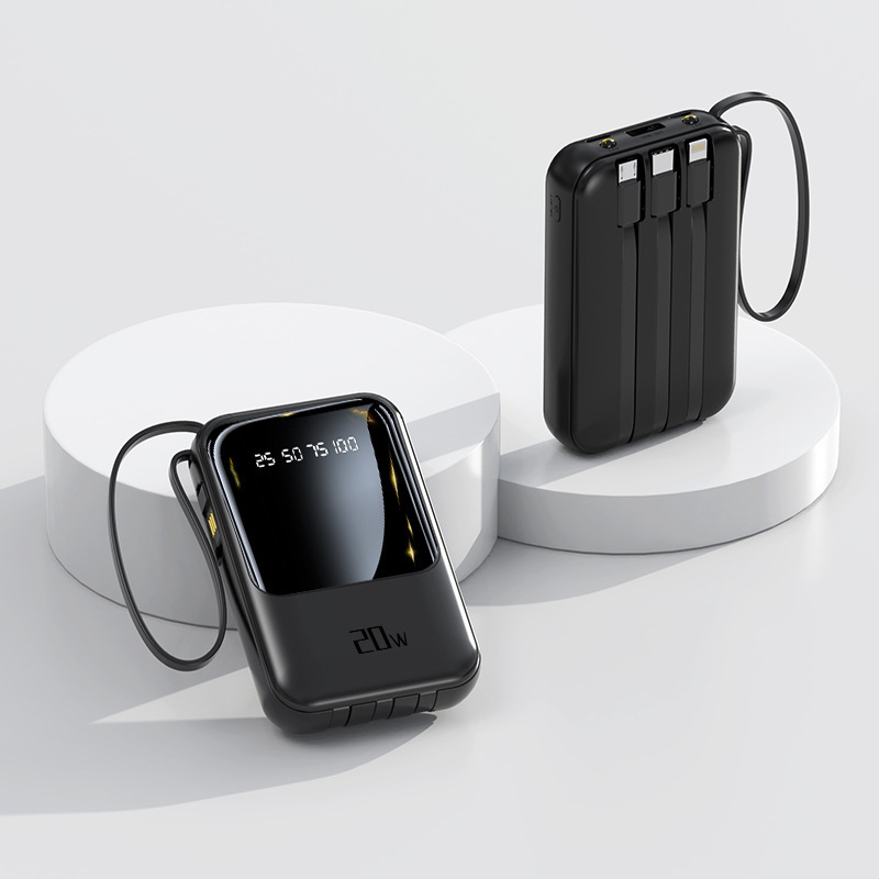 国境を越えた卸売、カスタマイズされたロゴ付きの有線パワーバンク 20000 mAh 大容量ポータブル パワーバンクギフトを提供|undefined